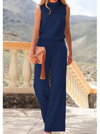 Eleganter Damen-Jumpsuit ohne Ärmel mit weitem Bein